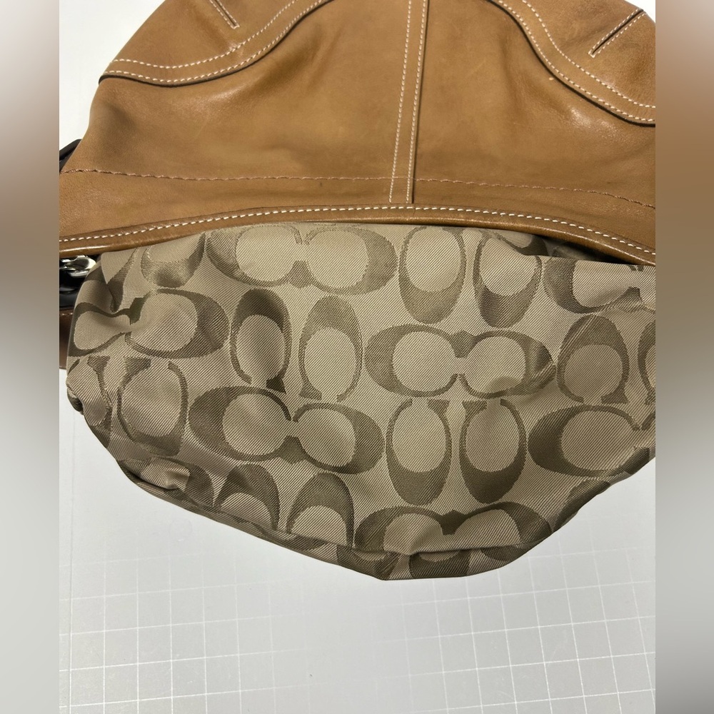 Vintage Coach Y2K Soho Hobo Carmel Brown Leather Mini bag #9541 - Picture 14 of 17